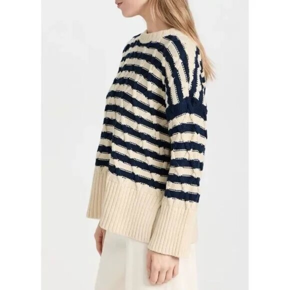 Madewell Cable Knit Striped Sweater - Picture 5 of 6